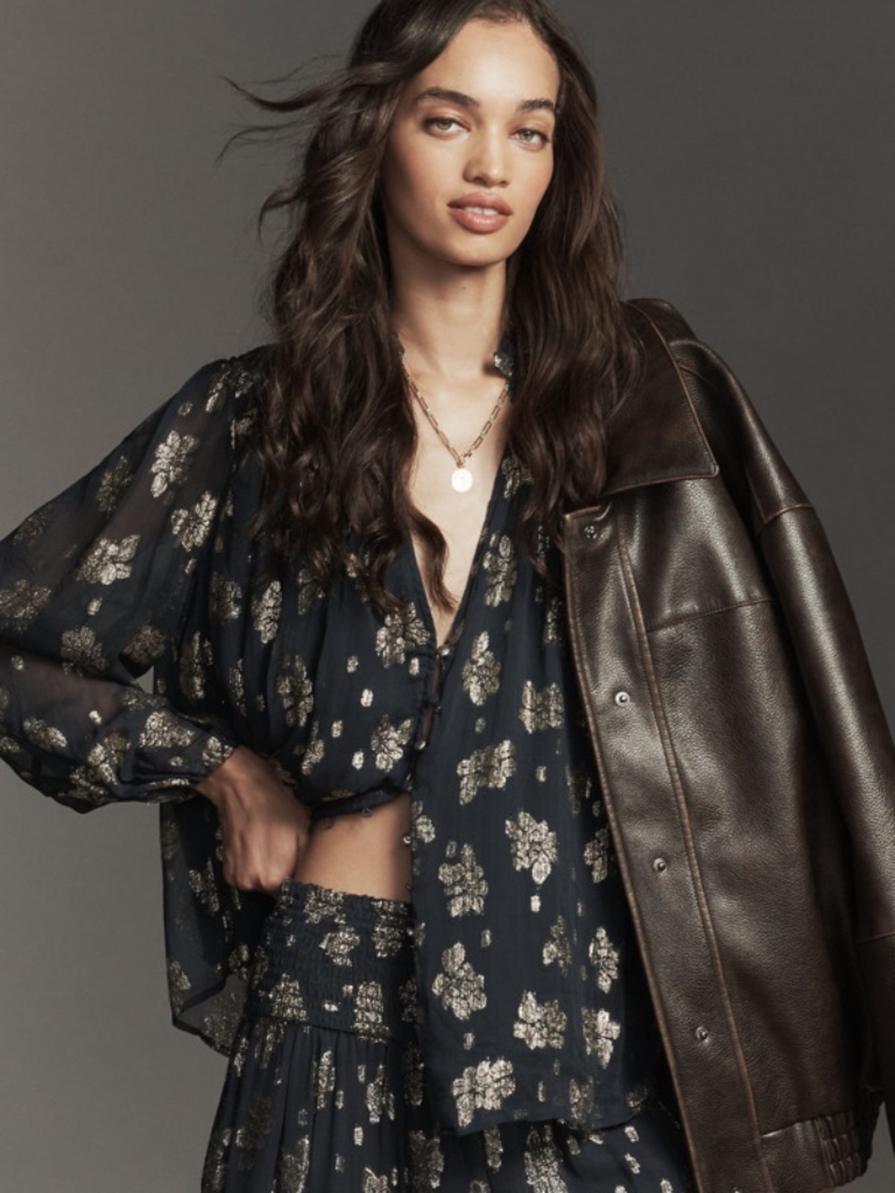 THE ESTELA SHEER EMBELLISHED BLOUSE - Anthropologie, Size Medium